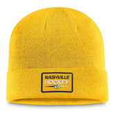 Nashville Predators Fanatics Authentic Pro Cuffed Knit Hat – Gold - NHL Hats