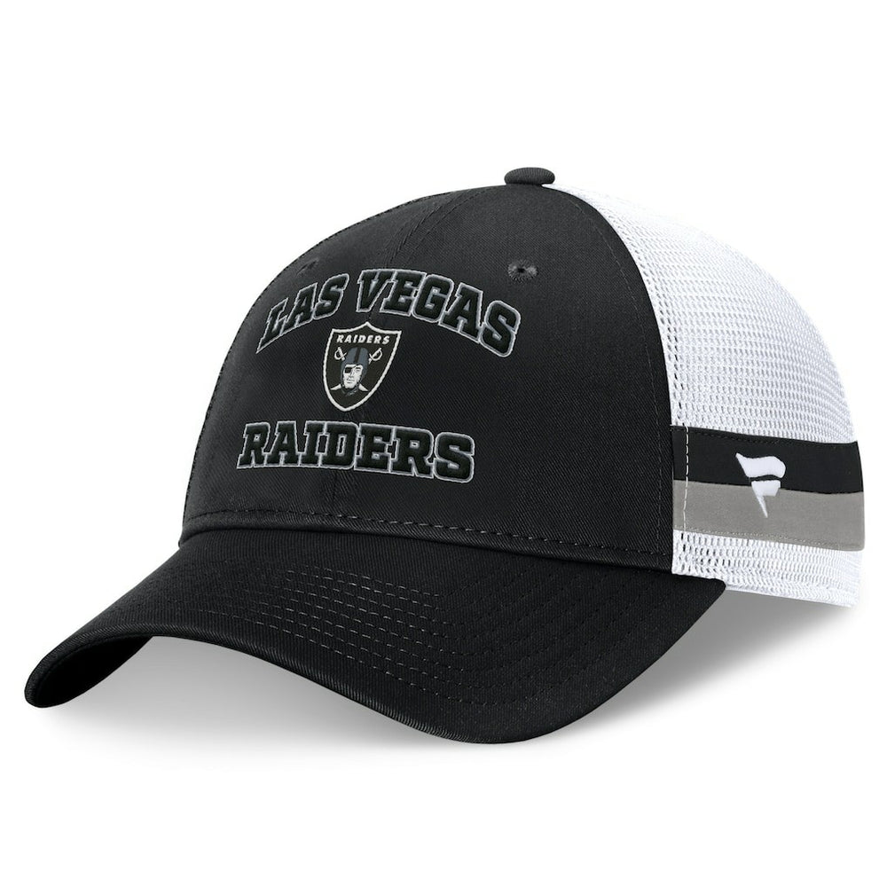 Las Vegas Raiders Fundamentals Side Stripe Trucker Adjustable Hat | NFL Outlet