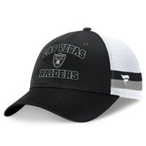 Las Vegas Raiders Fundamentals Side Stripe Trucker Adjustable Hat | NFL Outlet