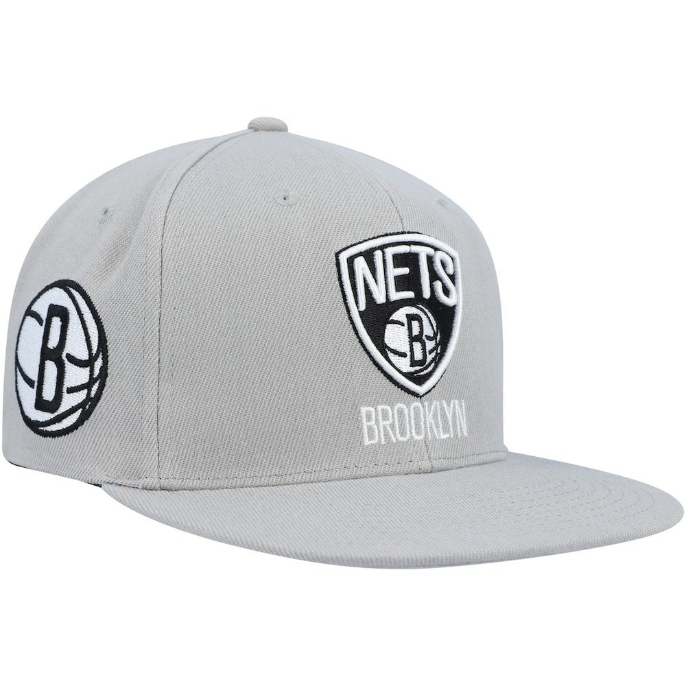 Gray Brooklyn Nets Side Core 2.0 Snapback Hat | NBA
