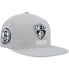 Gray Brooklyn Nets Side Core 2.0 Snapback Hat | NBA