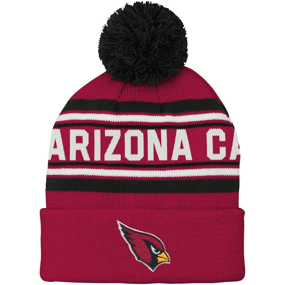 Arizona Cardinals Youth Jacquard Cuffed Knit Hat with Pom | NFL On sale