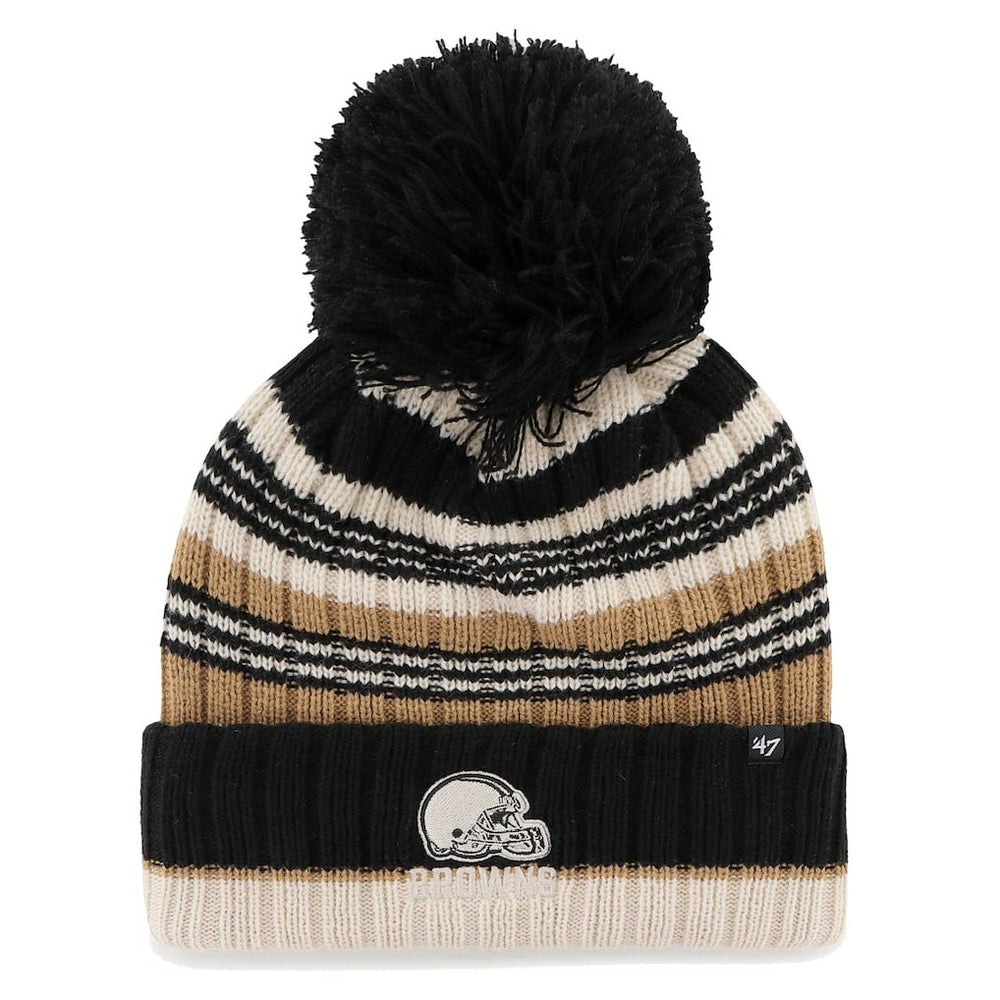 Cleveland Browns '47 Women's Barista Cuffed Knit Hat with Pom | NFL On sale
