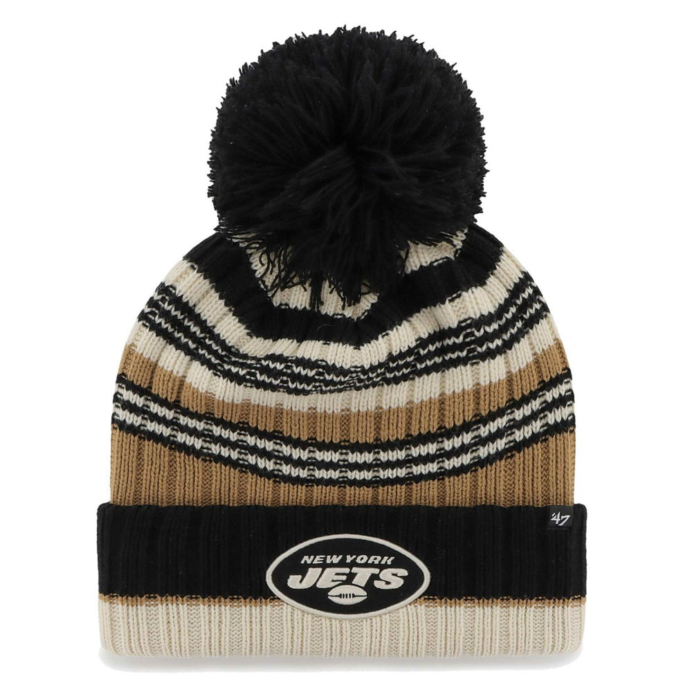 New York Jets '47 Women's Barista Cuffed Knit Hat with Pom | NFL Discount