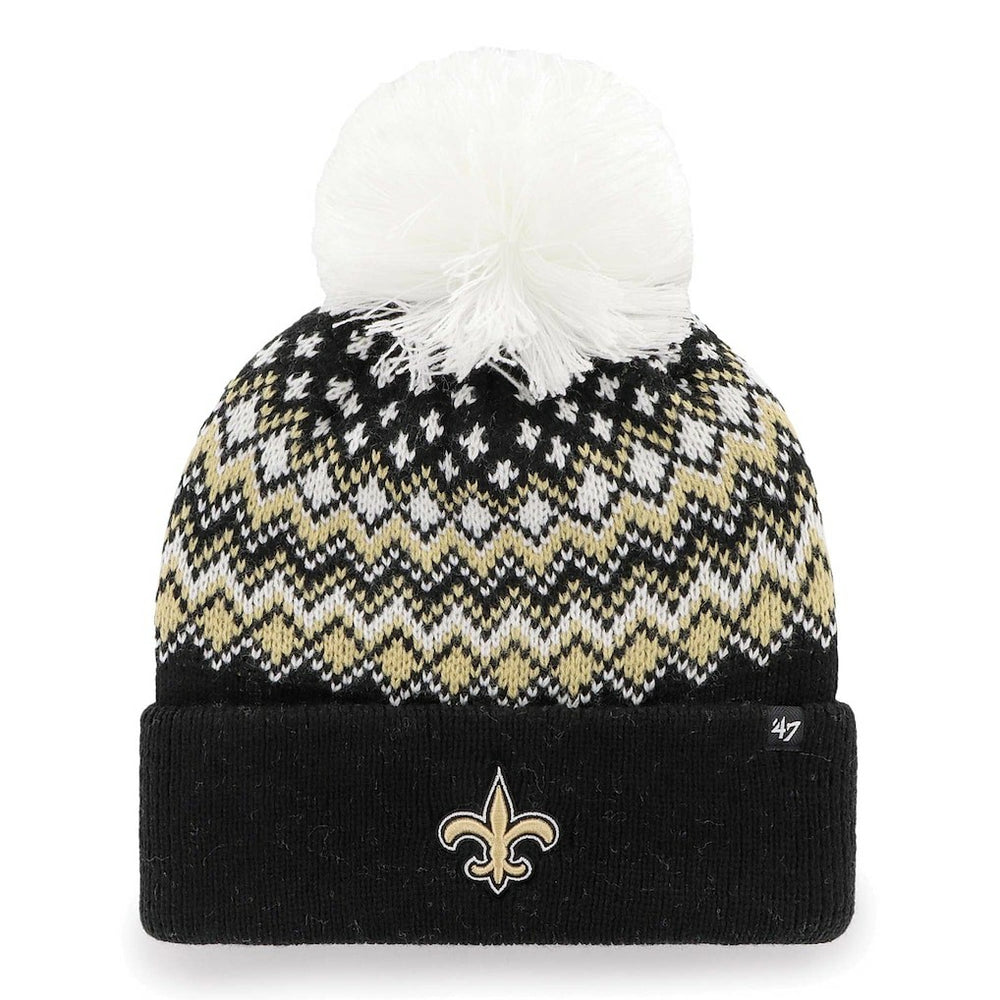 New Orleans Saints '47 Women's Elsa Cuffed Knit Hat with Pom | NFL Online