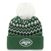 New York Jets '47 Women's Elsa Cuffed Knit Hat with Pom | NFL Discount