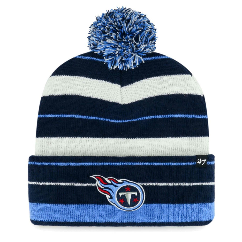 Tennessee Titans '47 Powerline Cuffed Knit Hat with Pom | NFL Discount