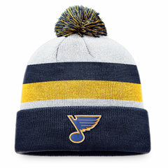 St. Louis Blues Fanatics Fundamental Cuffed Knit Hat with Pom - NHL Hats