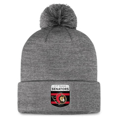 Ottawa Senators Fanatics Authentic Pro Home Ice Cuffed Knit Hat with Pom - NHL Hats