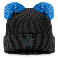 Miami Marlins Fanatics Women's Double Pom Cuffed Knit Hat - MLB Hats
