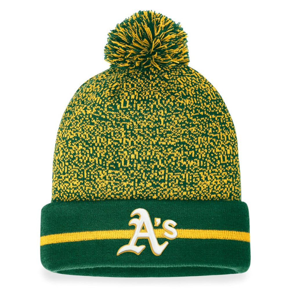 Athletics Fanatics Space-Dye Cuffed Knit Hat with Pom - MLB Hats