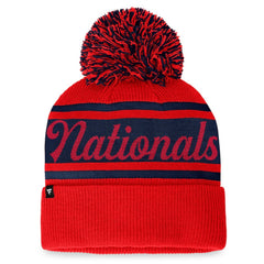 Washington Nationals Fanatics Women's Script Cuffed Knit Hat with Pom - MLB Hats