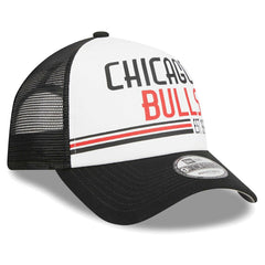 White Chicago Bulls Lift Pass Foam Front Trucker 9FORTY Adjustable Hat | NBA