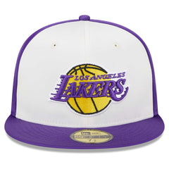 White Los Angeles Lakers Throwback Satin 59FIFTY Fitted Hat | NBA