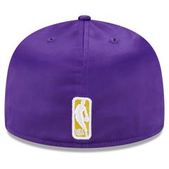 White Los Angeles Lakers Throwback Satin 59FIFTY Fitted Hat | NBA