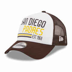 San Diego Padres New Era Stacked A-Frame Trucker 9FORTY Adjustable Hat - MLB Hats
