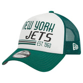 New York Jets Stacked A-Frame Trucker 9FORTY Adjustable Hat | NFL Sale