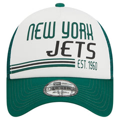 New York Jets Stacked A-Frame Trucker 9FORTY Adjustable Hat | NFL Sale