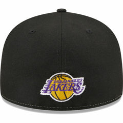 Black/Gold Los Angeles Lakers Pop Front 59FIFTY Fitted Hat | NBA