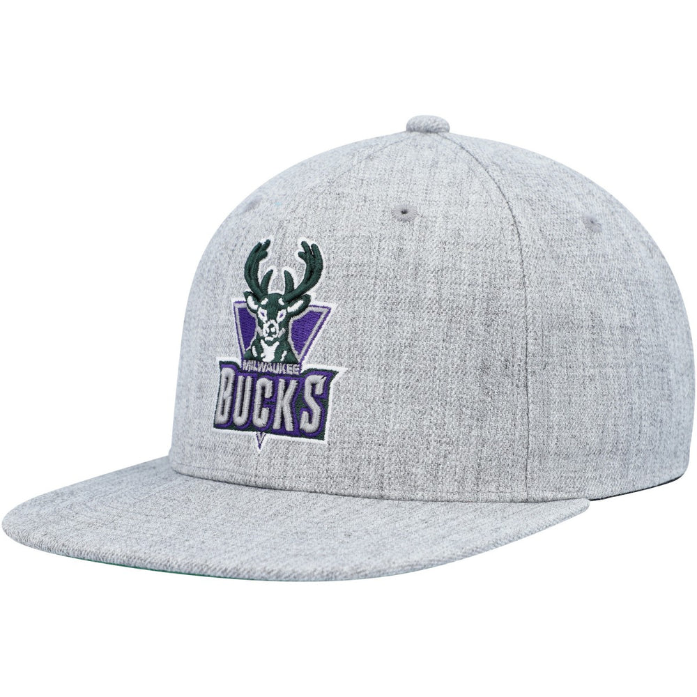Heather Gray Milwaukee Bucks Hardwood Classics 2.0 Snapback Hat | NBA