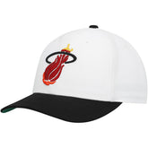 White/Black Miami Heat Hardwood Classics Core 2-Tone 2.0 Pro Snapback Hat | NBA