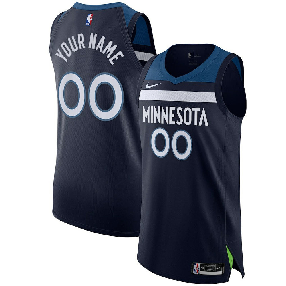 Icon Edition Minnesota Timberwolves Authentic Custom Jersey Navy | NBA