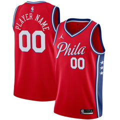 Red Philadelphia 76ers Jordan Brand Swingman Custom Jersey | NBA