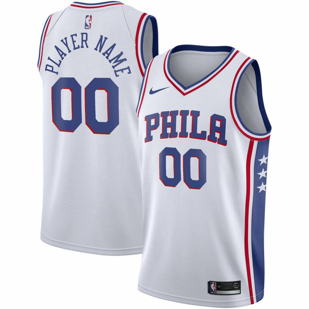 White Philadelphia 76ers 2020/21 Swingman Custom Jersey | NBA