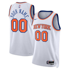 Association Edition New York Knicks Unisex Swingman Custom Jersey White | NBA