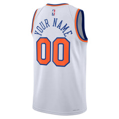 Association Edition New York Knicks Unisex Swingman Custom Jersey White | NBA
