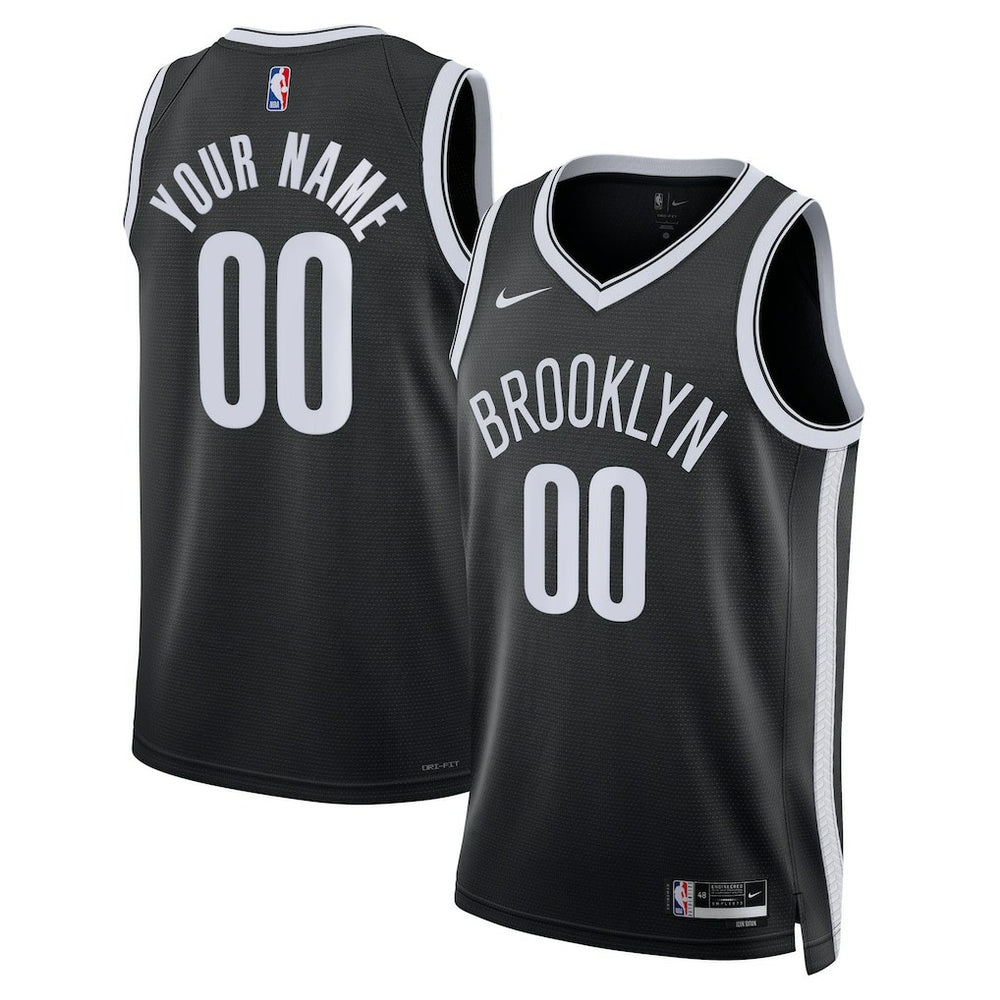 Icon Edition Brooklyn Nets Unisex Swingman Custom Jersey Black | NBA
