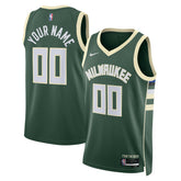 Icon Edition Milwaukee Bucks Unisex Swingman Custom Jersey Hunter Green | NBA