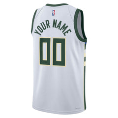 Association Edition Milwaukee Bucks Unisex Swingman Custom Jersey White | NBA