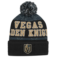 Vegas Golden Knights Youth Puck Cuffed Knit Hat with Pom - NHL Hats