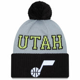 Black/Gray Utah Jazz Tip-Off Two-Tone Cuffed Knit Hat with Pom | NBA