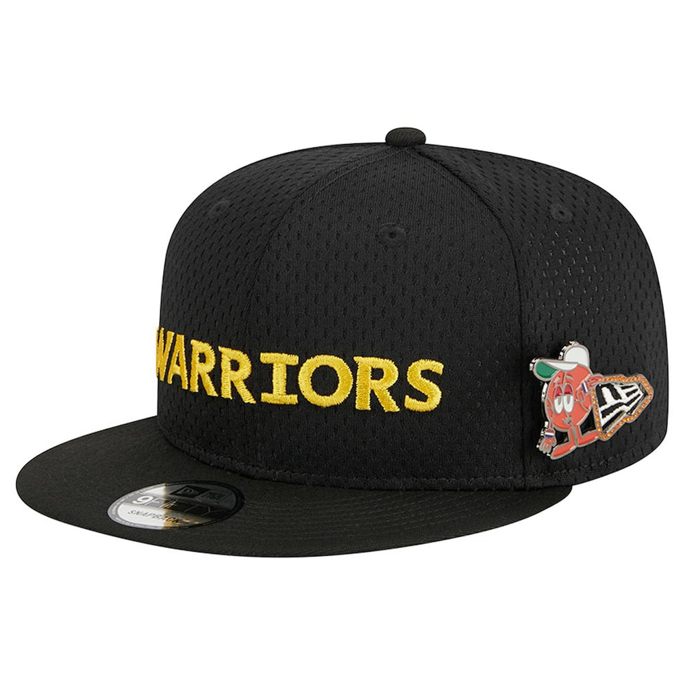 Black Golden State Warriors Post-Up Pin Mesh 9FIFTY Snapback Hat sale | NBA