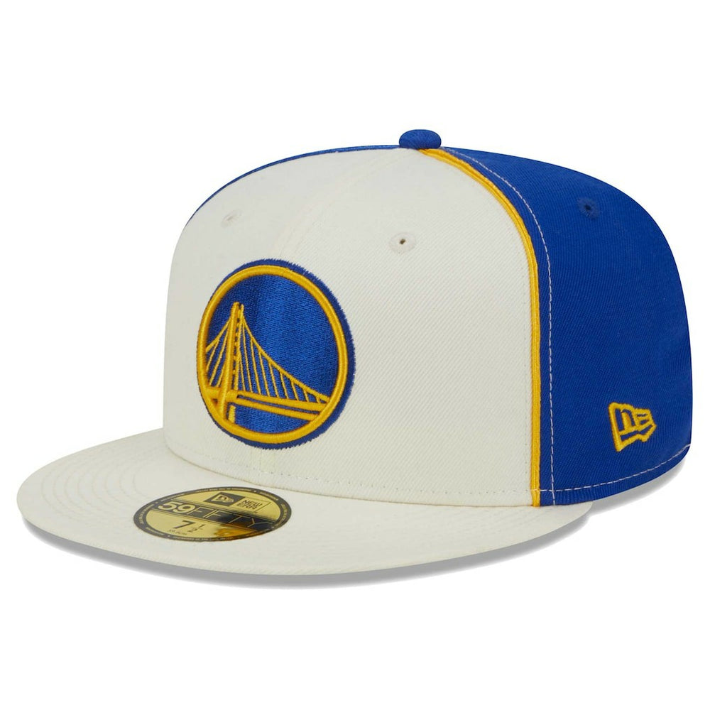 Cream Golden State Warriors Piped Pop Panel 59FIFTY Fitted Hat sale | NBA