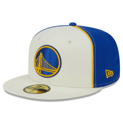 Cream Golden State Warriors Piped Pop Panel 59FIFTY Fitted Hat sale | NBA