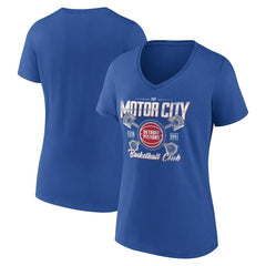 Blue Detroit Pistons Women's Team Pride V-Neck T-Shirt sale | NBA