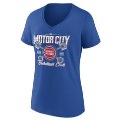 Blue Detroit Pistons Women's Team Pride V-Neck T-Shirt sale | NBA