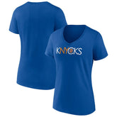 Blue New York Knicks Women's Team Pride V-Neck T-Shirt | NBA