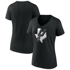 Black San Antonio Spurs Women's Team Pride V-Neck T-Shirt | NBA