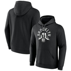 Black Brooklyn Nets Announcer Pullover Hoodie | NBA