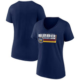 Navy Denver Nuggets Women's Announcer V-Neck T-Shirt sale | NBA