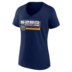 Navy Denver Nuggets Women's Announcer V-Neck T-Shirt sale | NBA