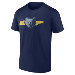 Navy Memphis Grizzlies Announcer T-Shirt | NBA