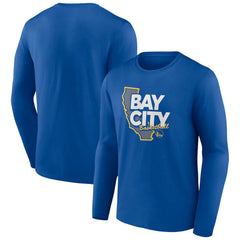 Royal Golden State Warriors Huddle Long Sleeve T-Shirt sale | NBA