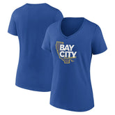 Royal Golden State Warriors Women's Huddle V-Neck T-Shirt sale | NBA