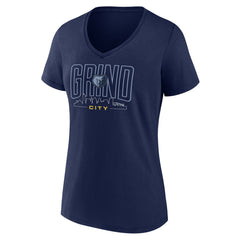 Navy Memphis Grizzlies Women's Huddle V-Neck T-Shirt | NBA