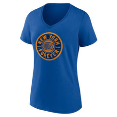 Blue New York Knicks Women's Huddle V-Neck T-Shirt | NBA